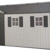 LIFETIME Shed, Desert Sand, 17.5 x 8 ft - Double Doors