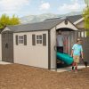 LIFETIME Shed, Desert Sand, 17.5 x 8 ft - Double Doors